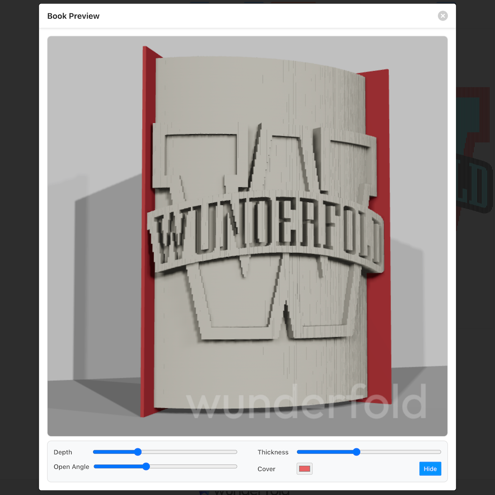 Wunderfold screenshot demonstrating new 3D pattern preview